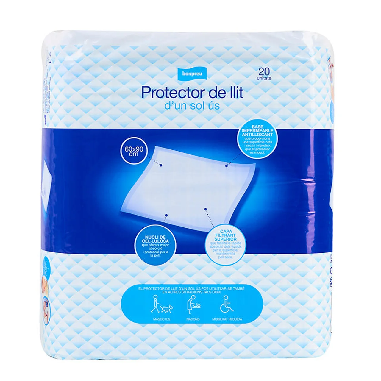 BONPREU Protector de cama de un solo uso