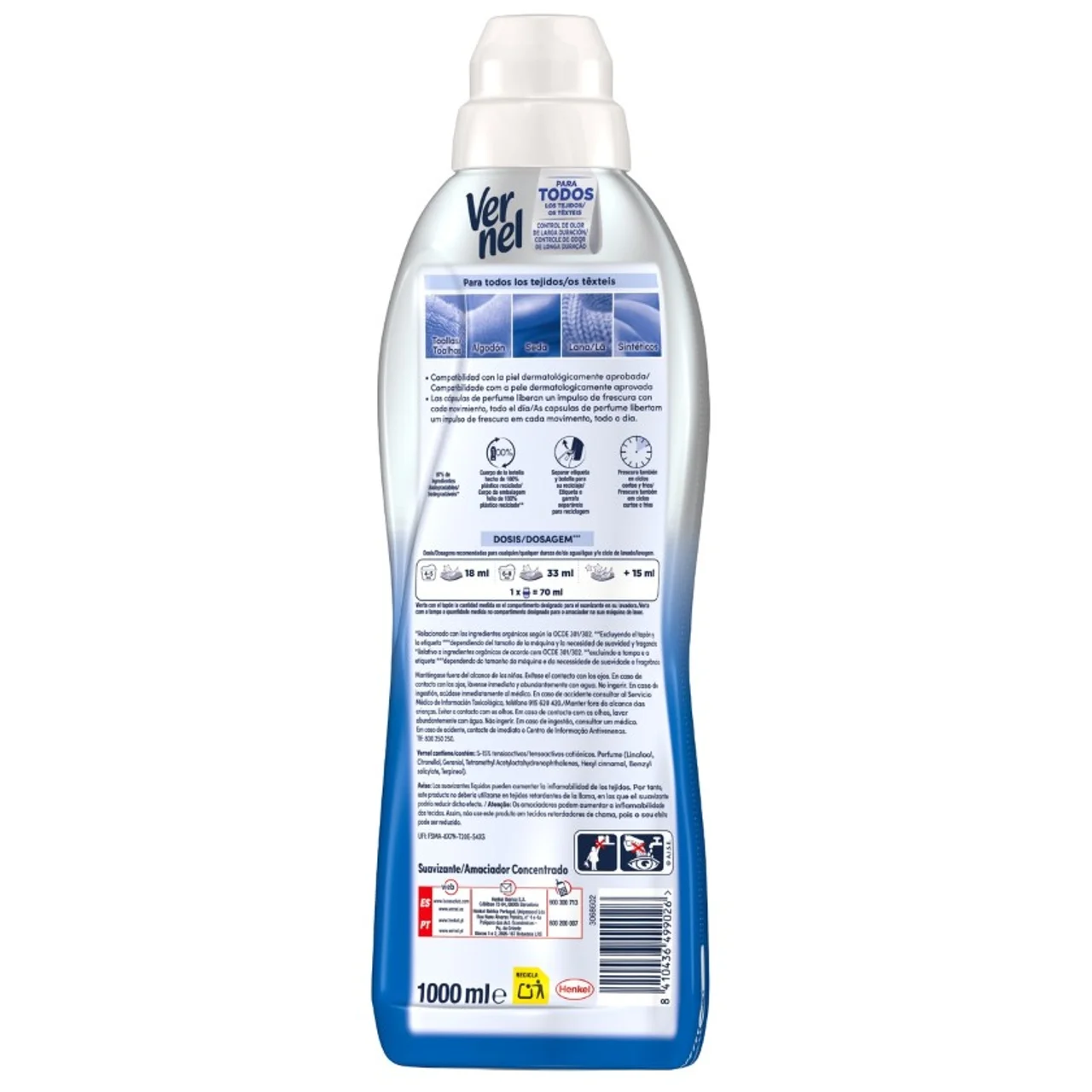 Suavizante concentrado Fresh Control de 55 dosis