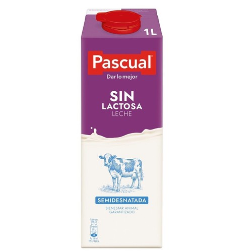 PASCUAL Llet semidesnatada sense lactosa en cartró