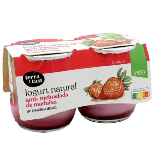 TERRA I TAST Iogurt natural amb melmelada de maduixa ecològic