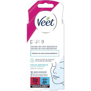 Imagen de VEET Bandes de cera depilatòria facial Pure