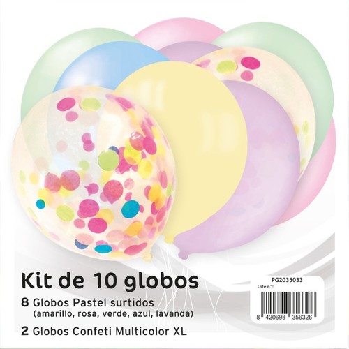 Globus XL de colors pastel i confetti 30,5 cm