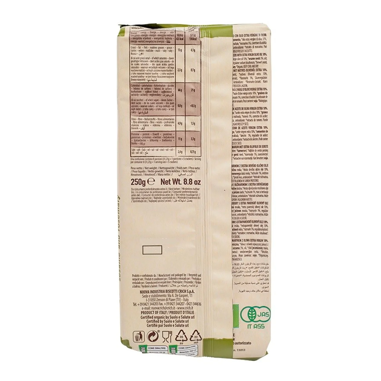 Crackers de sésamo y romero ecológicos