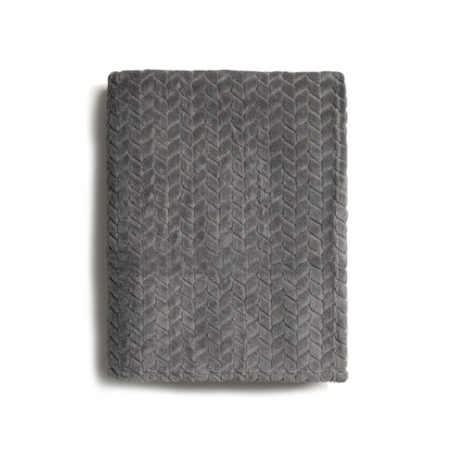 HOME INTERIORS Manta polar espiga gris 150x200