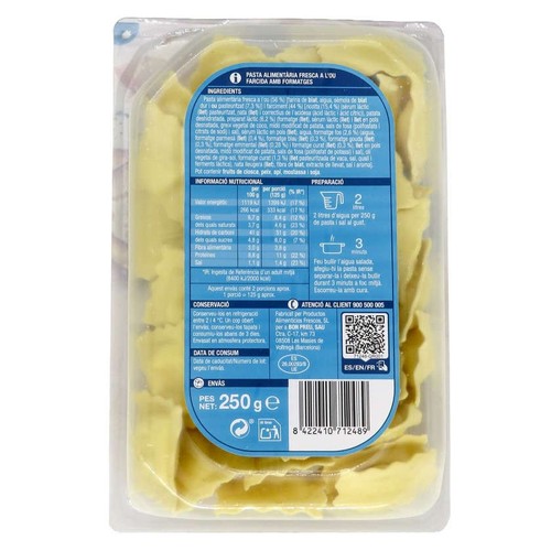 BONPREU Raviolis farcits de formatges
