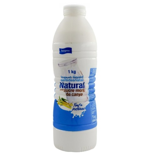 BONPREU Iogurt líquid natural amb sucre de canya