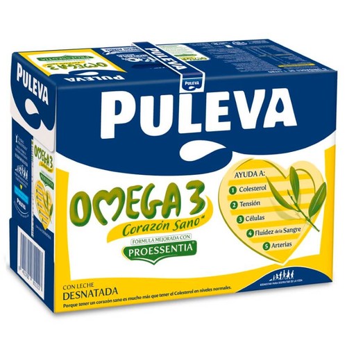 PULEVA OMEGA 3 Beguda làctia desnatada 6x1L en ampolla