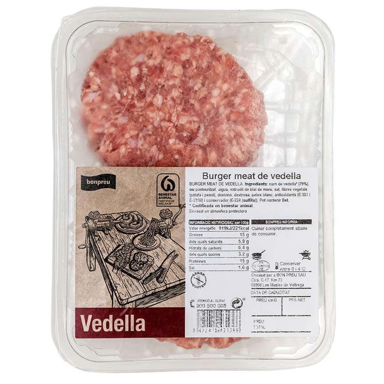 BONPREU Burger meat de ternera