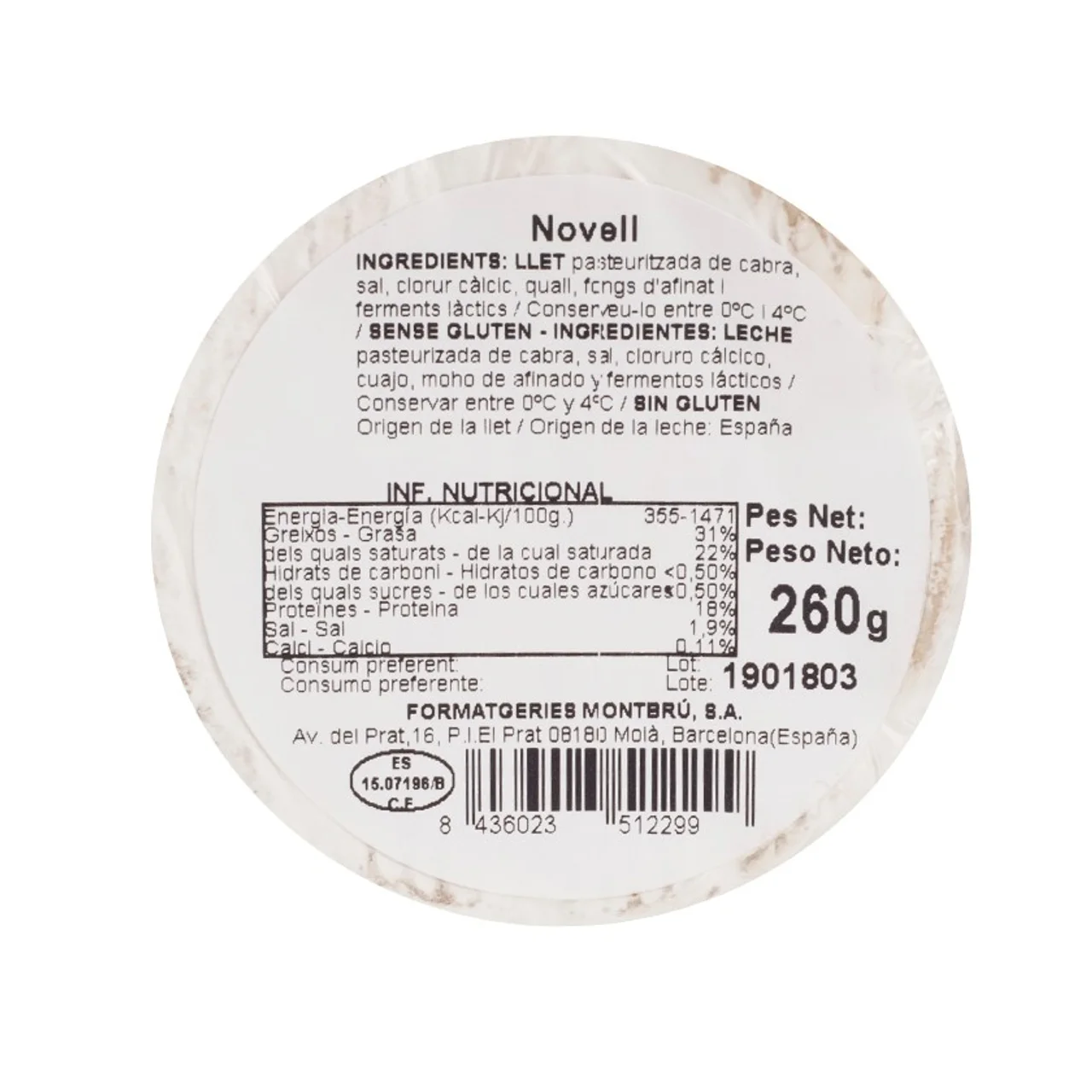 Queso de cabra novel Km0