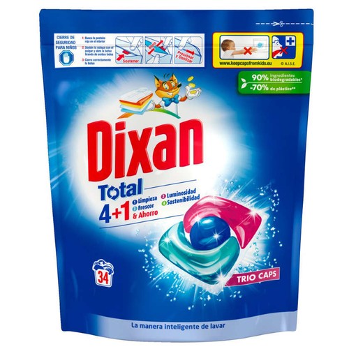 DIXAN Detergent líquid triocaps de 34 dosis