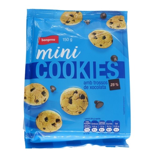 BON PREU Mini cookies amb trossos de xocolata