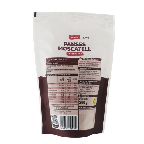 BONPREU Panses moscatell dessecades