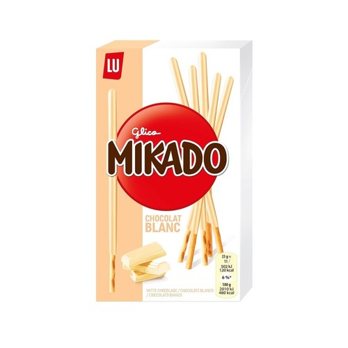 MIKADO Galetes banyades de xocolata blanca