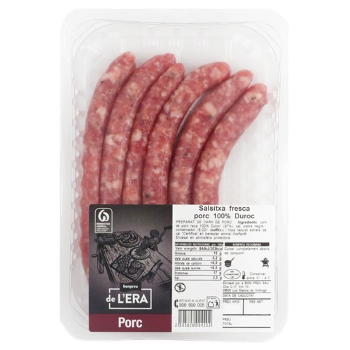 BONPREU DE L'ERA Salsitxa de porc 100% duroc