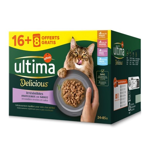 ULTIMA Menjar amb peix i carn Delicious per a gat adult