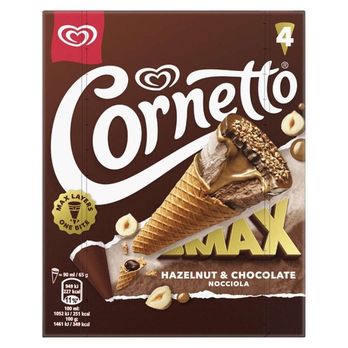 CORNETTO Gelat cucurutxo de xocolata i avellana Max