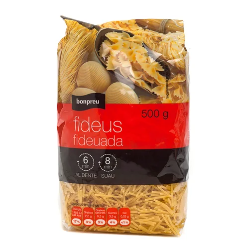 BONPREU Pasta alimentaria para fideuá Km0