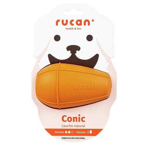 RUCAN Joguina de cautxú natural taronja L per a gos Conic