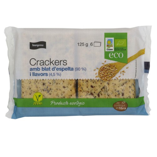 BONPREU Crackers amb blat d'espelta i llavors ecològic