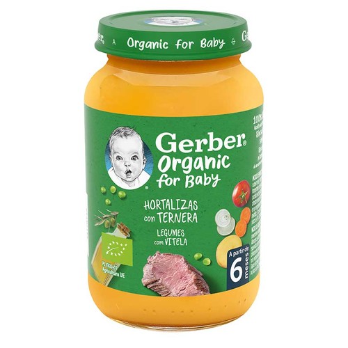 GERBER ORGANIC Puré d'hortalisses amb vedella ecològic