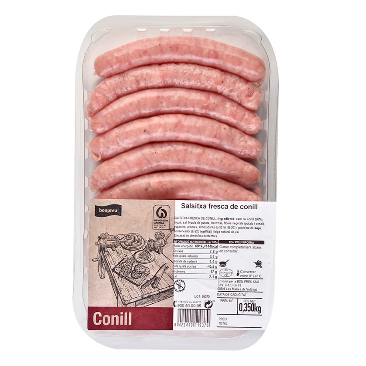 BONPREU Salchicha de conejo