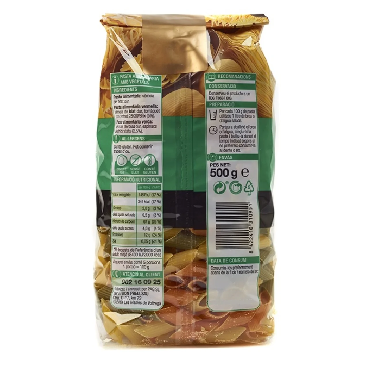 BONPREU Macarrones con vegetales