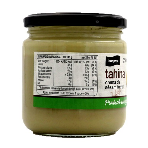 BONPREU Tahina crema de sèsam ecològica