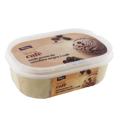 BONPREU Gelat  de cafè amb grans de xocolata negra i cafè