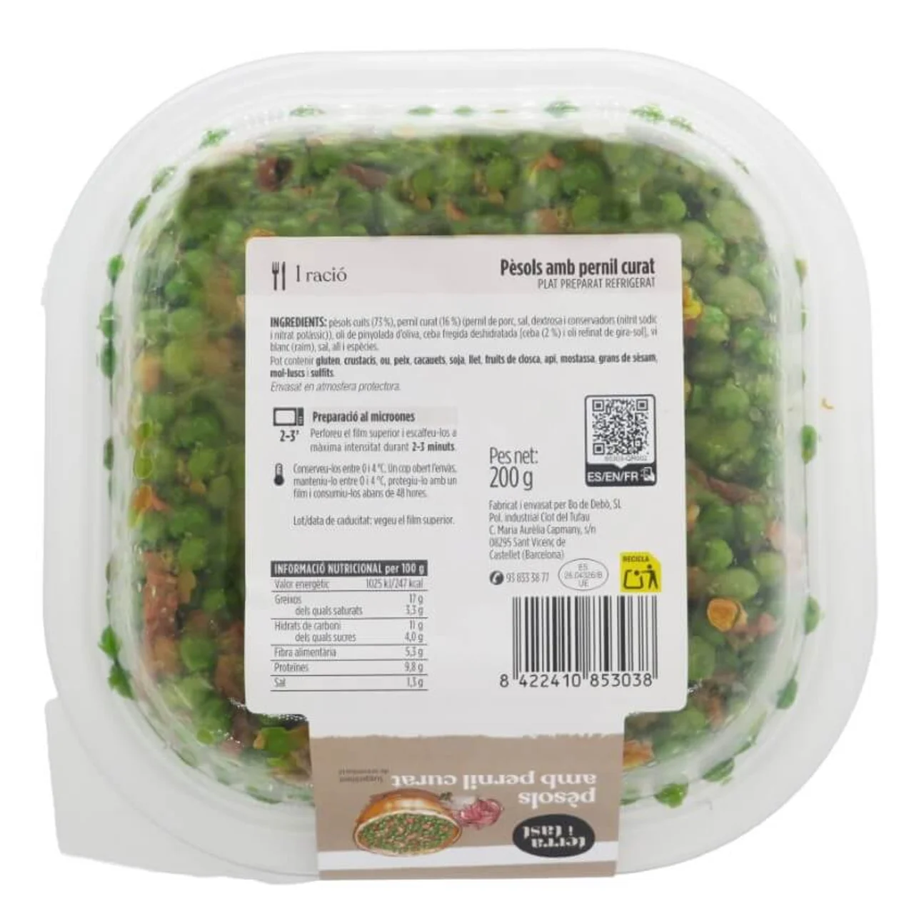 TERRA I TAST Guisantes con jamón curado