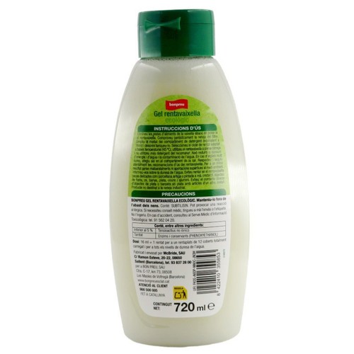 BONPREU Detergent en gel per a rentavaixella ecològic de 45 dosis