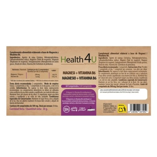 HEALTH 4U Complement alimentari de magnesi i B6