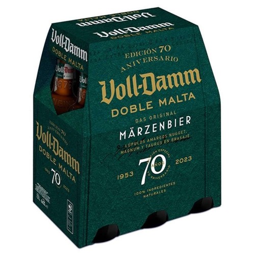 VOLL DAMM Cervesa doble malta 6x25 cl ampolla