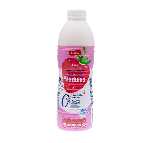 BONPREU Iogurt líquid desnatat de maduixa 0%