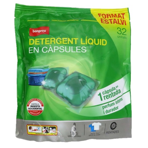 BONPREU Detergent líquid en càpsules de 32 dosis