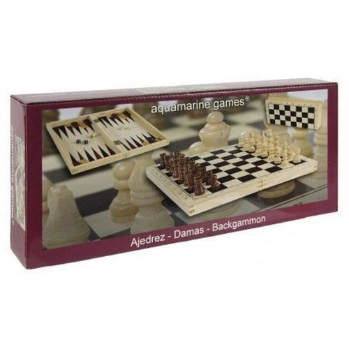 AQUAMARINE Maletí d'escacs, dames i backgammon