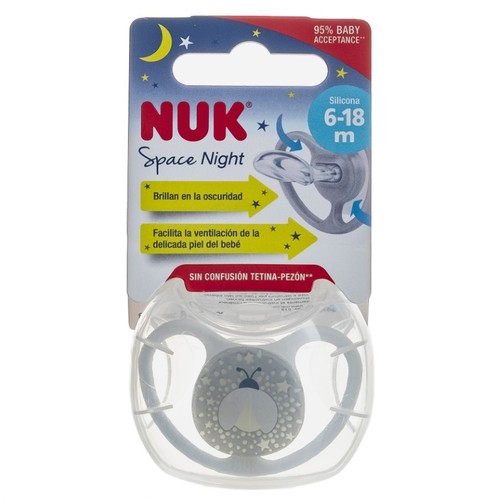 NUK Xumet de silicona Space brilla a la nit 6-18 mesos