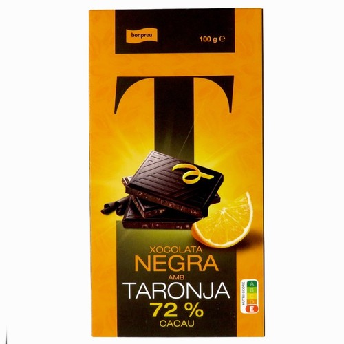 BONPREU Xocolata negra  amb taronja 72% de cacau