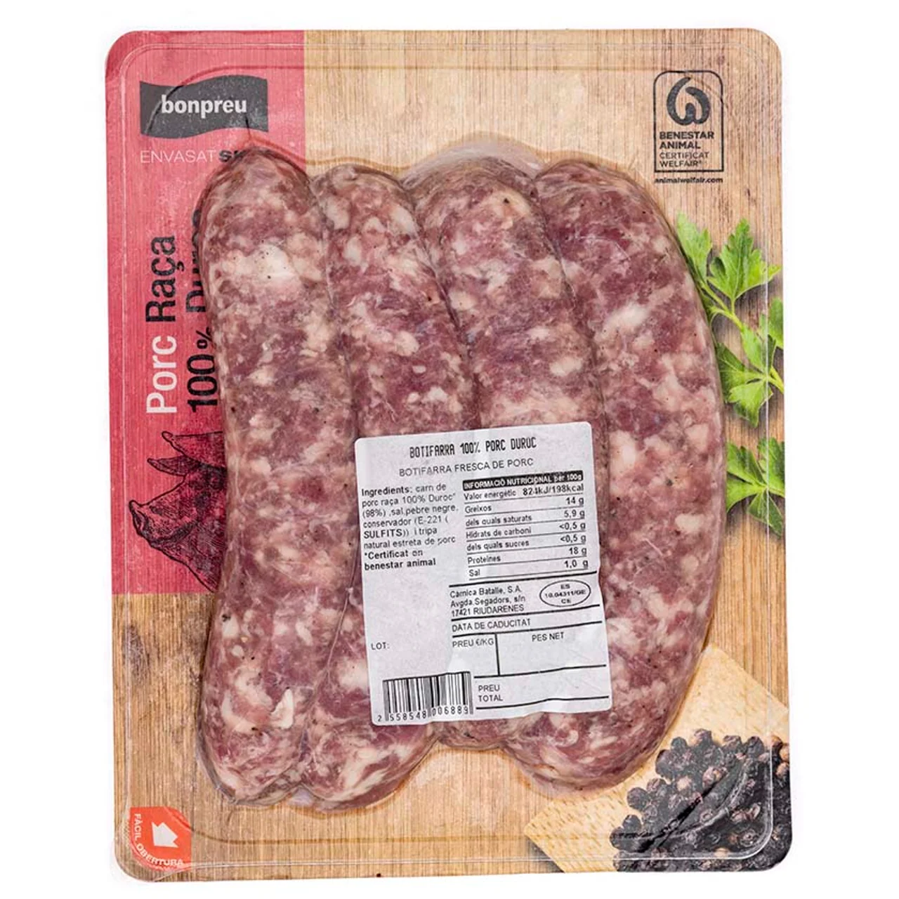 BONPREU Butifarra de cerdo 100% Duroc