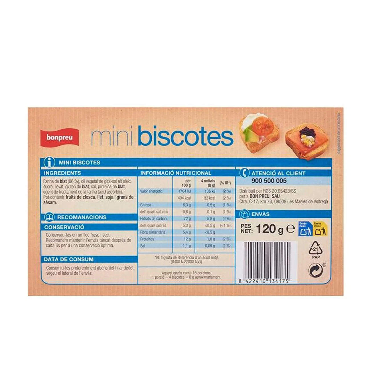 BONPREU Biscotes mini