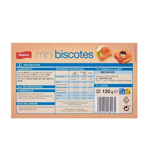 BONPREU Biscotes mini