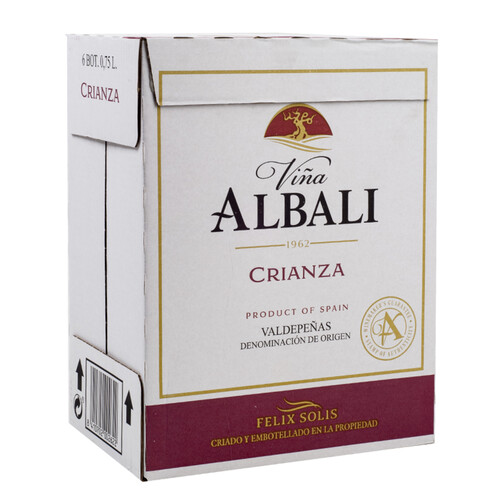 ALBALI Caixa de vi negre Valdepeñas criança