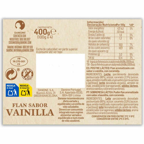 DANONE Flam de vainilla