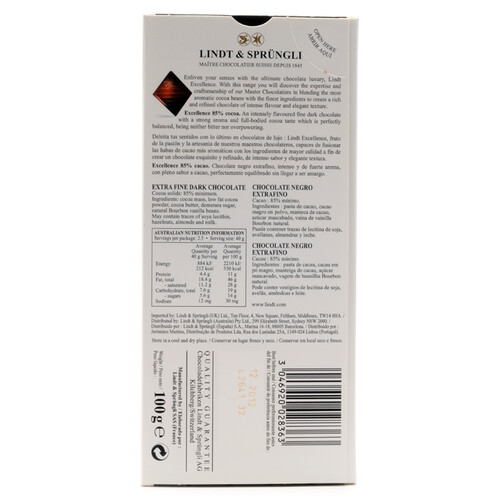 LINDT EXCELLENCE Xocolata negra 85%