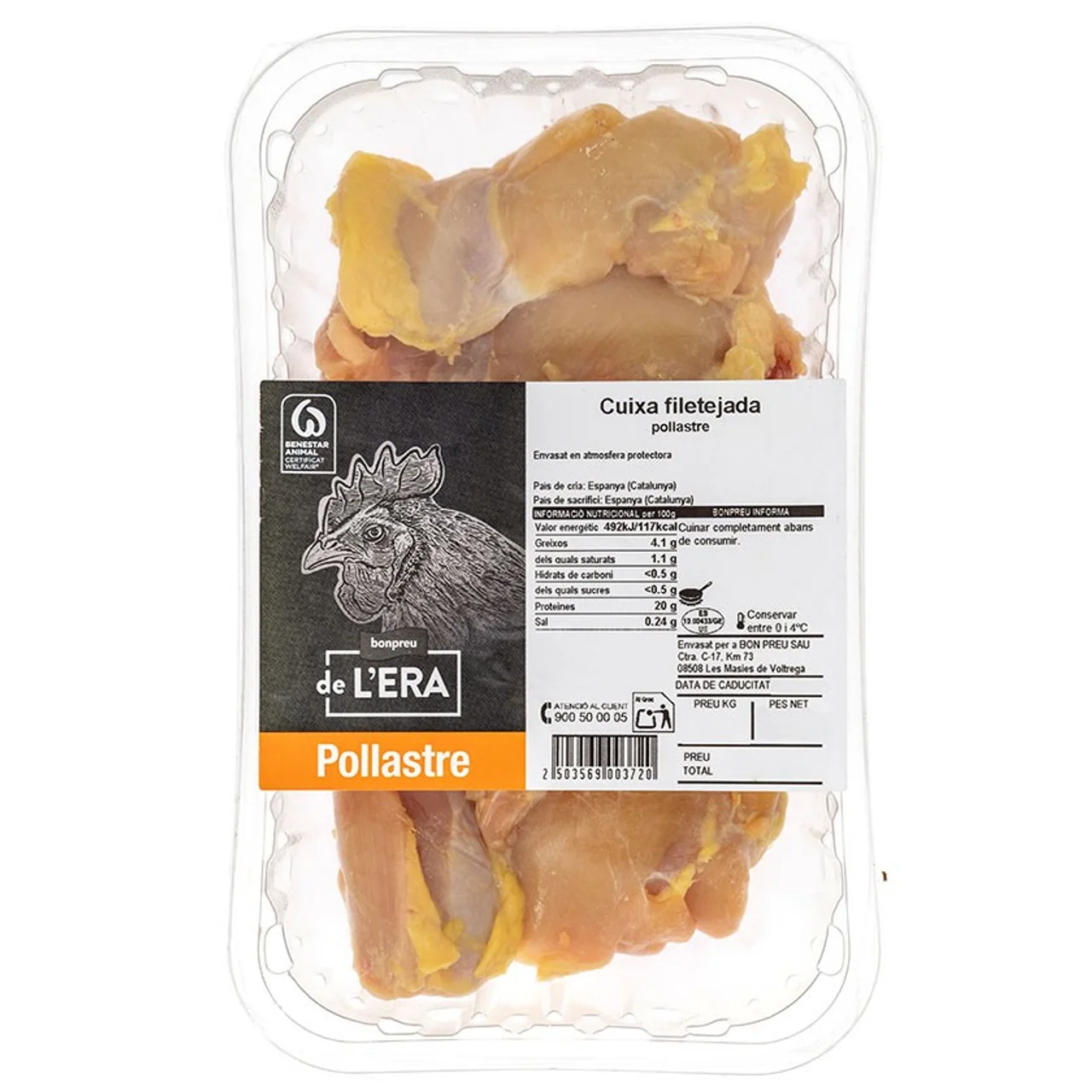 BONPREU DE L'ERA Muslo fileteado de pollo