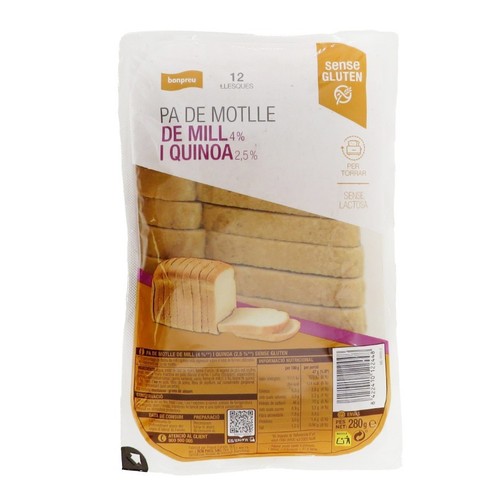 BONPREU Pa de motlle amb mill i quinoa sense gluten
