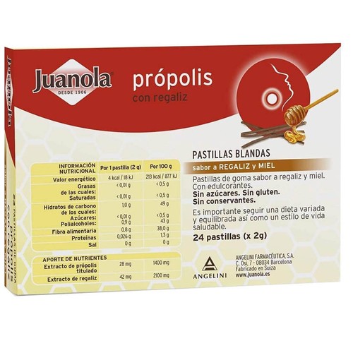 JUANOLA Pastilles toves gust a regalèssia i mel