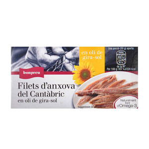 BONPREU Filets d'anxova del Cantàbric oli gira-sol