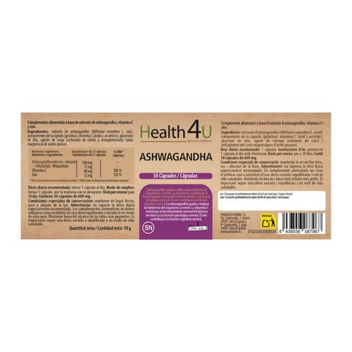 HEALTH 4U Complement alimentari Ashwagandha