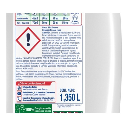 DIXAN Detergent líquid Frescor 4 en 1 de 30 dosis