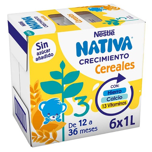 NATIVA Llet de creixement amb cereals 6x1 L en cartró